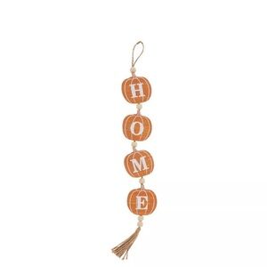 Home Pumpkin Wooden Wood Beaded Wall Hanger Decor Fall Harvest